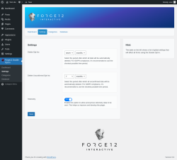 Page screenshot: Forge12 Double Opt-In → Settings