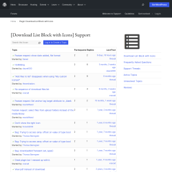 Page screenshot: Settings → Download List Block with Icons → 