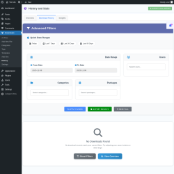 Page screenshot: Downloads &rarr; History