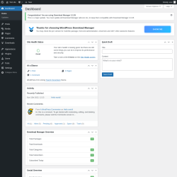 Page screenshot: Dashboard &lsaquo; Test site &mdash; WordPress