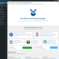 Page screenshot: Welcome &lsaquo; Test site &mdash; WordPress