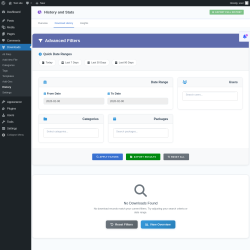 Page screenshot: Downloads &rarr; History