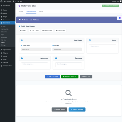 Page screenshot: Downloads &rarr; History