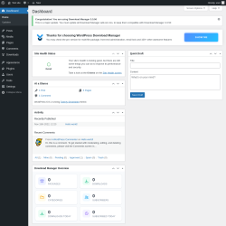 Page screenshot: Dashboard &lsaquo; Test site &mdash; WordPress