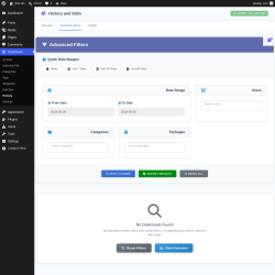 Page screenshot: Downloads &rarr; History