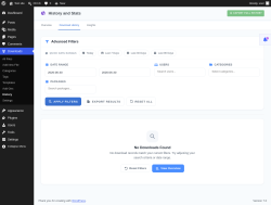 Page screenshot: Downloads &rarr; History