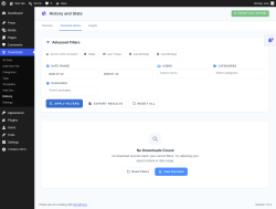Page screenshot: Downloads &rarr; History