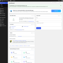 Page screenshot: Dashboard &lsaquo; Test site &mdash; WordPress