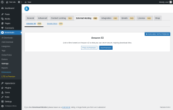 Page screenshot: Downloads → Settings → External Hosting PAID