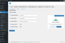 Page screenshot: Downloads &rarr; Settings
