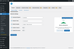 Page screenshot: Downloads &rarr; Settings