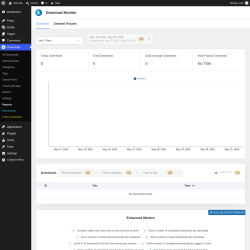 Page screenshot: Downloads &rarr; Reports