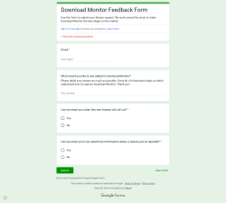 Page screenshot: Downloads → Suggest a feature