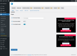 Page screenshot: Downloads → Settings → Advanced