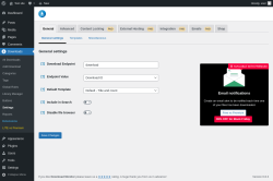 Page screenshot: Downloads → Settings