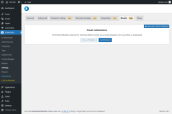 Page screenshot: Downloads &rarr; Settings &rarr; Emails PAID