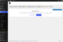 Page screenshot: Downloads &rarr; Settings &rarr; Emails PAID