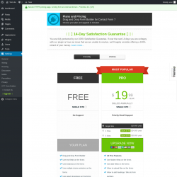 Page screenshot: Settings → Upgrade  ➤