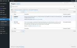 Page screenshot: Plugins ‹ Test site — WordPress