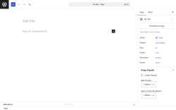 Page screenshot: Add Page &lsaquo; Test site &mdash; WordPress