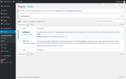 Page screenshot: Plugins ‹ Test site — WordPress