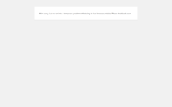 Page screenshot: Account data load error