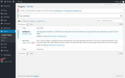 Page screenshot: Plugins ‹ Test site — WordPress