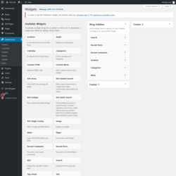 Page screenshot: Widgets ‹ Test site — WordPress