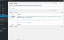 Page screenshot: Plugins ‹ Test site — WordPress