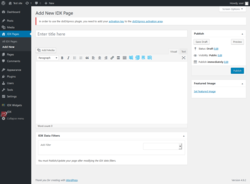 Page screenshot: IDX Pages → Add New