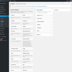 Page screenshot: Widgets ‹ Test site — WordPress
