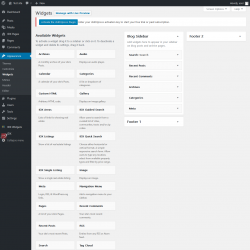 Page screenshot: Widgets ‹ Test site — WordPress