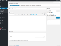 Page screenshot: IDX Pages → Add New