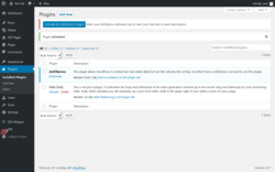 Page screenshot: Plugins ‹ Test site — WordPress