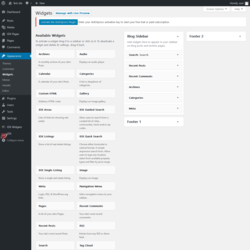 Page screenshot: Widgets ‹ Test site — WordPress