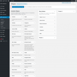 Page screenshot: Widgets ‹ Test site — WordPress