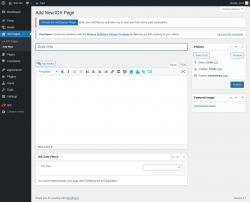 Page screenshot: IDX Pages → Add New