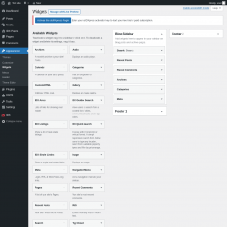 Page screenshot: Widgets ‹ Test site — WordPress