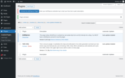 Page screenshot: Plugins ‹ Test site — WordPress