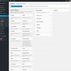 Page screenshot: Widgets ‹ Test site — WordPress