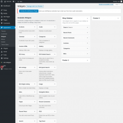 Page screenshot: Widgets ‹ Test site — WordPress