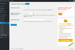 Page screenshot: Settings &rarr; Duplicate Page