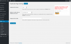 Page screenshot: Settings  &rarr; Duplicate Page