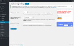 Page screenshot: Settings  &rarr; Duplicate Page