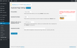 Page screenshot: Settings &rarr; Duplicate Page