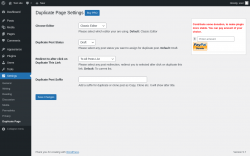 Page screenshot: Settings &rarr; Duplicate Page