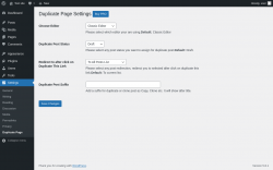 Page screenshot: Settings &rarr; Duplicate Page