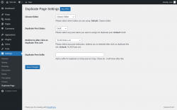 Page screenshot: Settings &rarr; Duplicate Page
