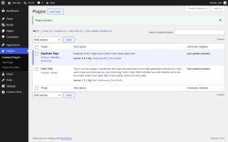 Page screenshot: Plugins &lsaquo; Test site &mdash; WordPress