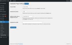 Page screenshot: Settings &rarr; Duplicate Page